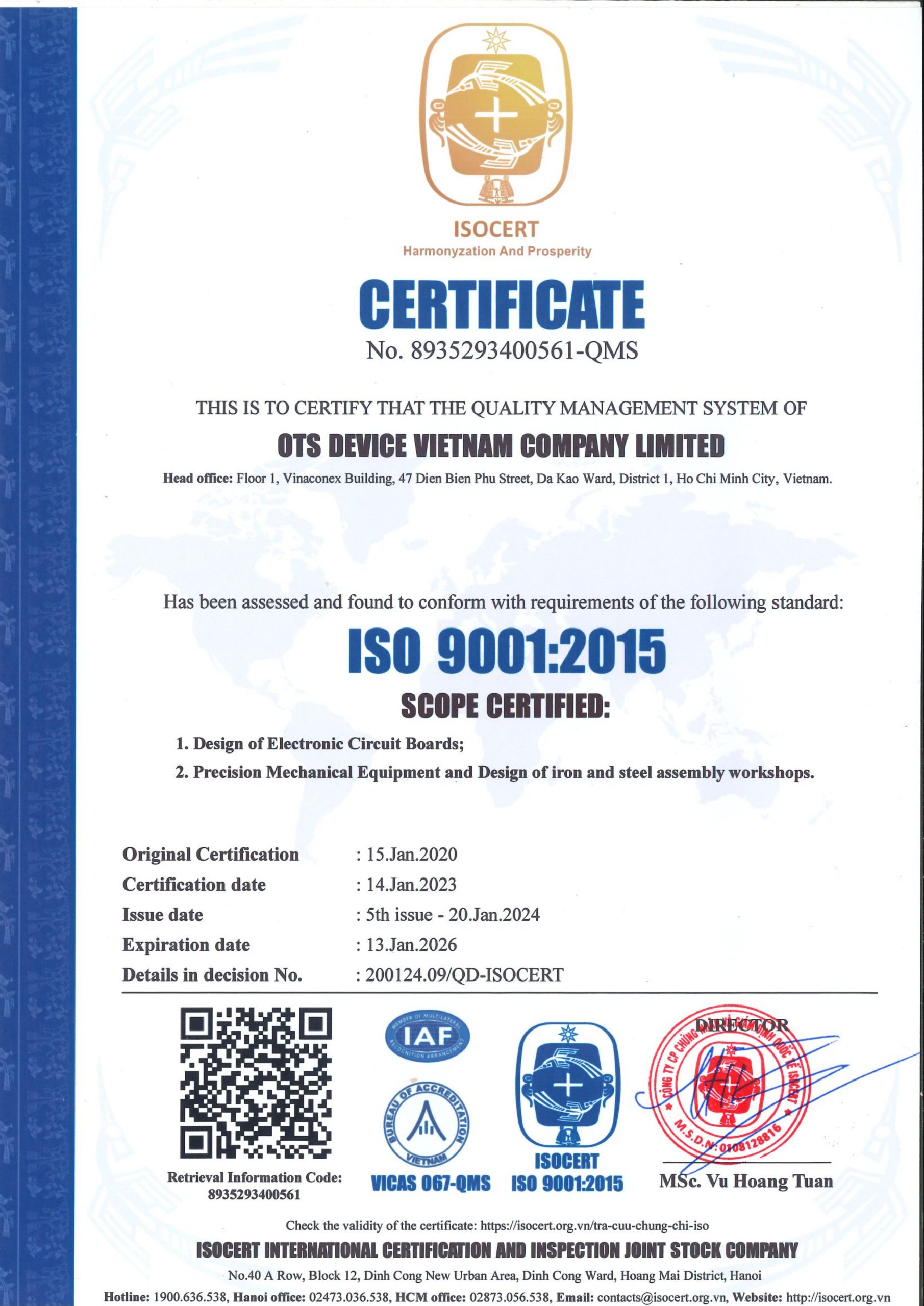 ISO Cert